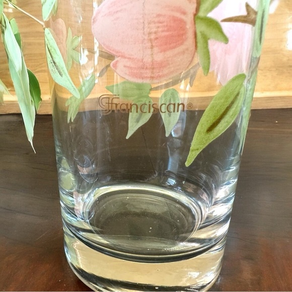 VINTAGE Franciscan Pink Flower Highball Glasses - Set of 3 - Picture 8 of 15